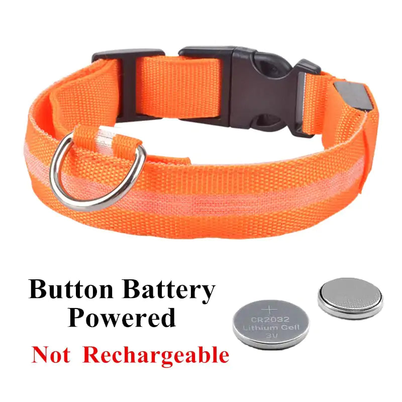 Adjustable LED Glowing Pet Dog Cat Collar - keep your pet safe during evening walks