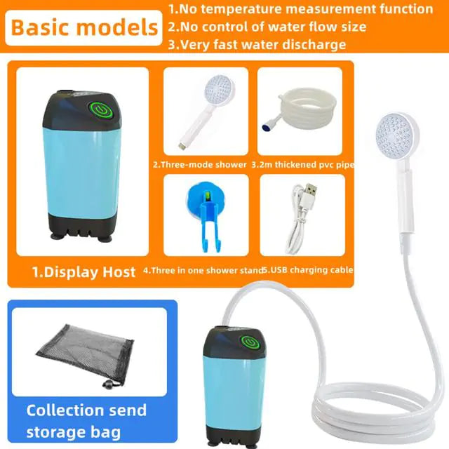 Portable Rechargeable Shower Set take a shower outdoors shower solution for campers, hikers, travelers