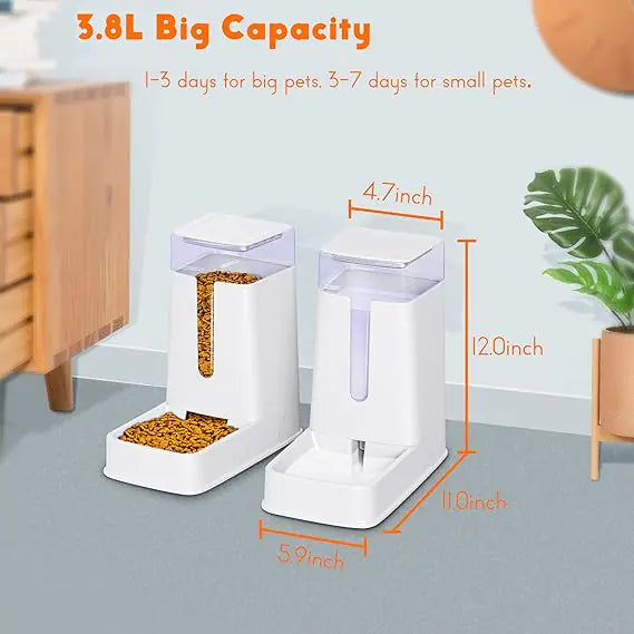 Automatic Cat Dog Feeder Gravity Cat Dog Feeder and Water Dispenser self-gravity feeding system