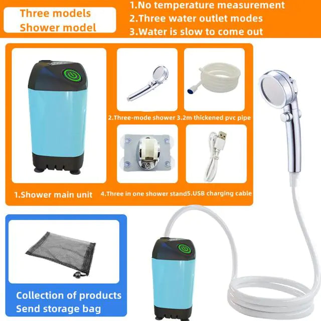 Portable Rechargeable Shower Set take a shower outdoors shower solution for campers, hikers, travelers