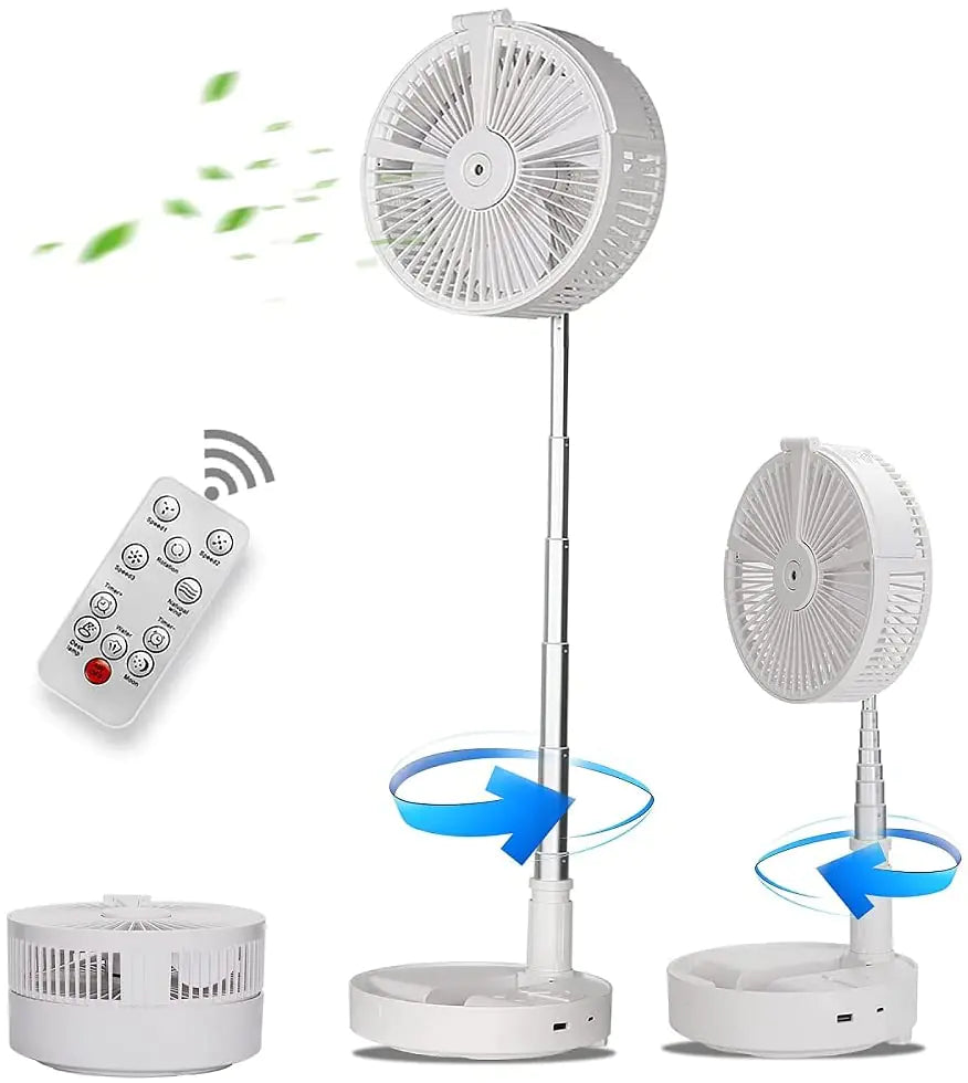 Rechargeable Portable Fan designed to be folded easy to carry in a backpack or bag