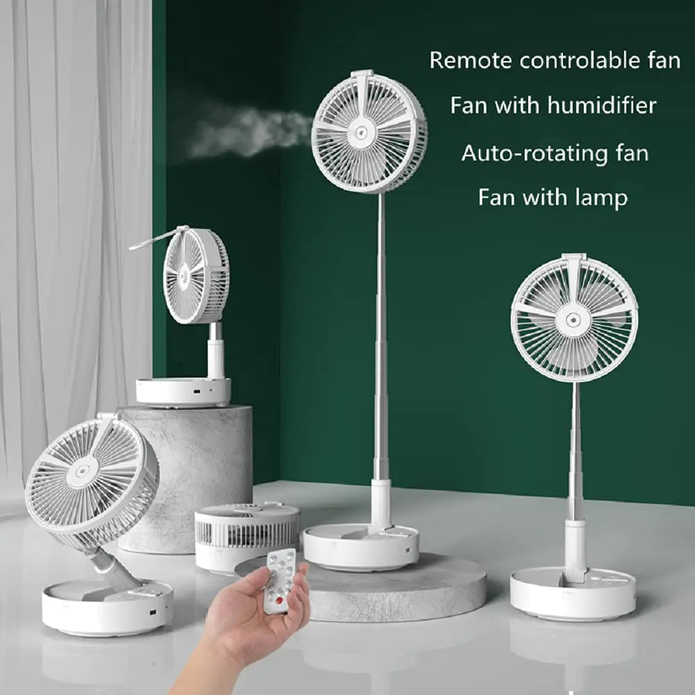 Rechargeable Portable Fan designed to be folded easy to carry in a backpack or bag