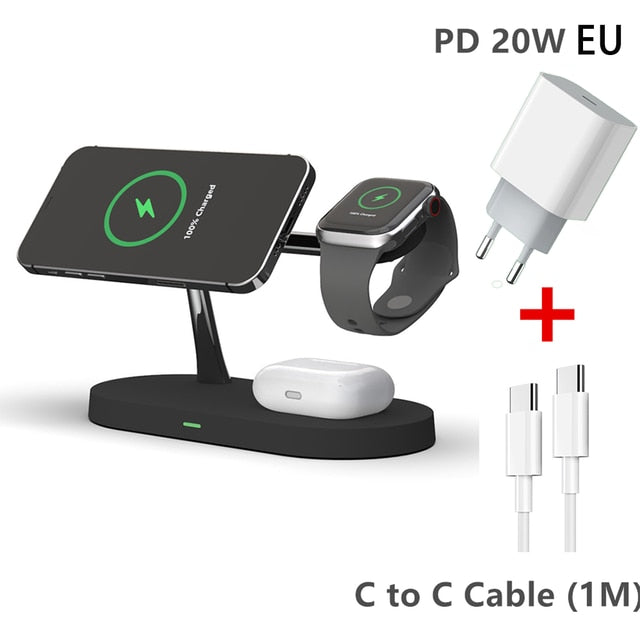 3-in-1 Wireless Magsafe Charger Stand iPhone 12/13 Pro Max, Apple Watch, and AirPods Pro