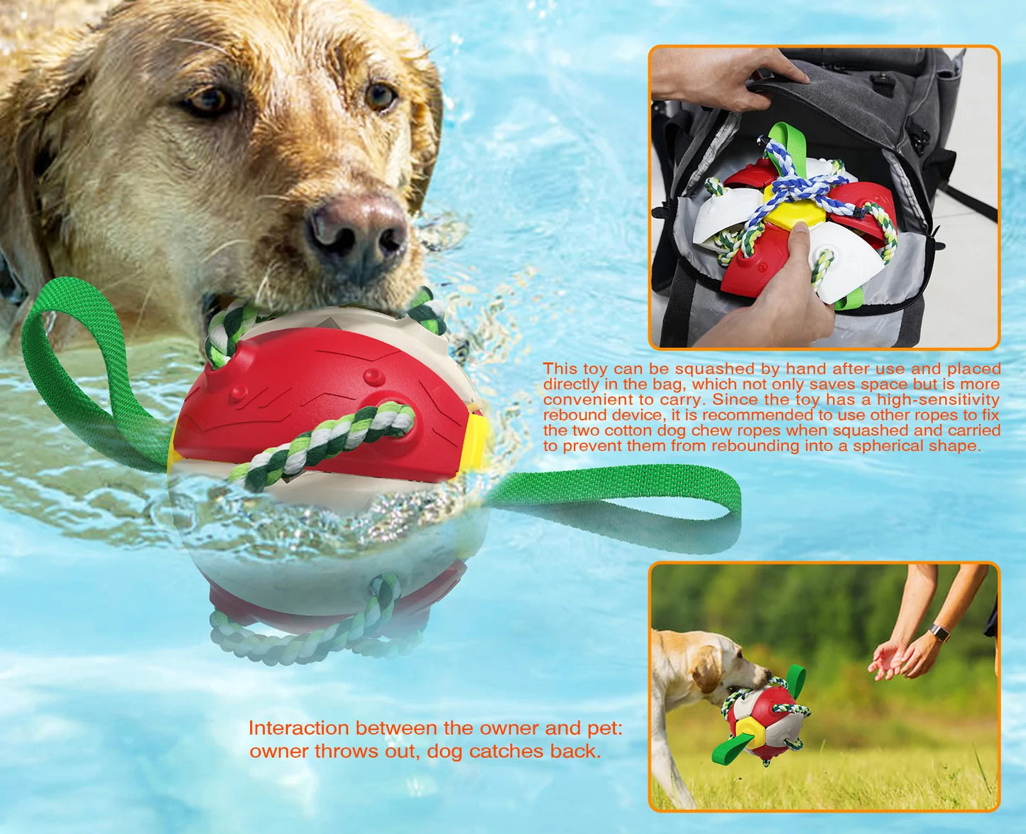 Rebound Frisbee ball Interactive Dog Toy will keep your Dog Pup entertained for hours durable materials