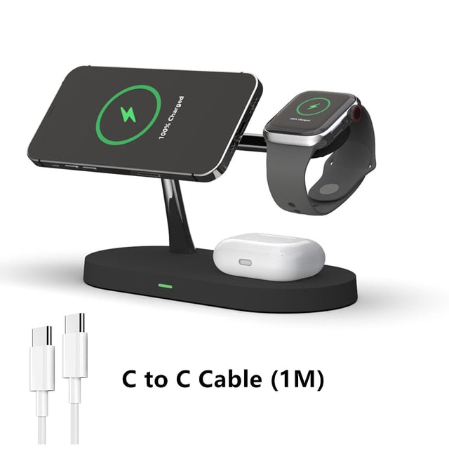 3-in-1 Wireless Magsafe Charger Stand iPhone 12/13 Pro Max, Apple Watch, and AirPods Pro