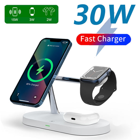 3-in-1 Wireless Magsafe Charger Stand iPhone 12/13 Pro Max, Apple Watch, and AirPods Pro