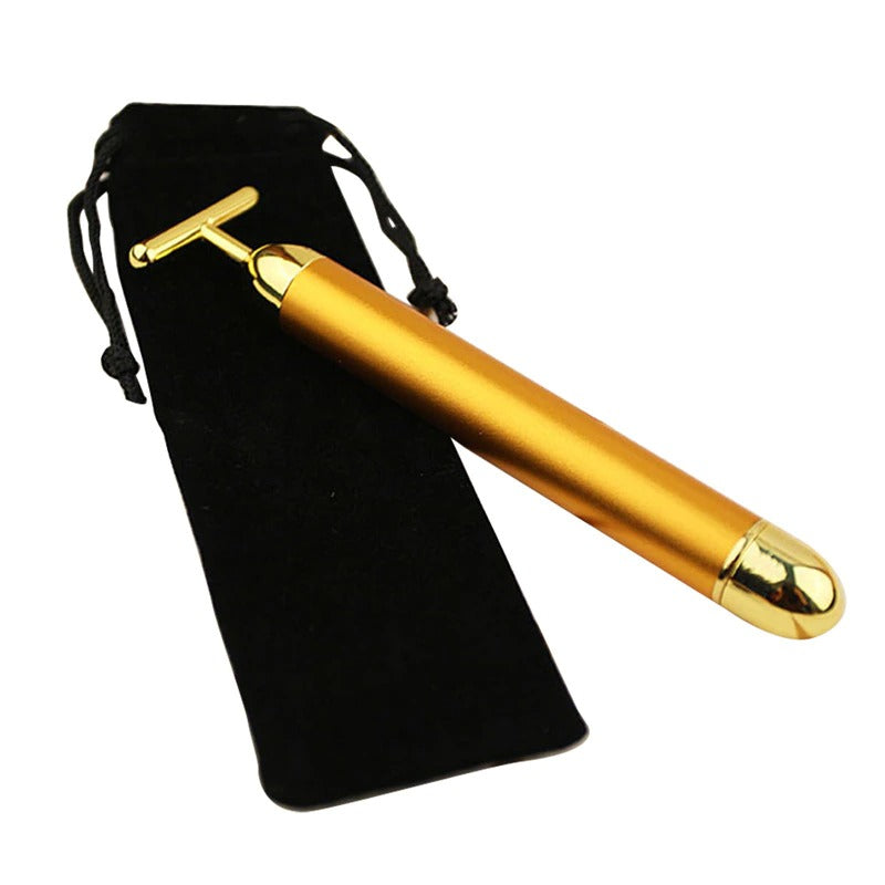 Energy 24K Gold T Beauty Bar Facial Roller Massager-An anti-bacterial material which is safe for you skin