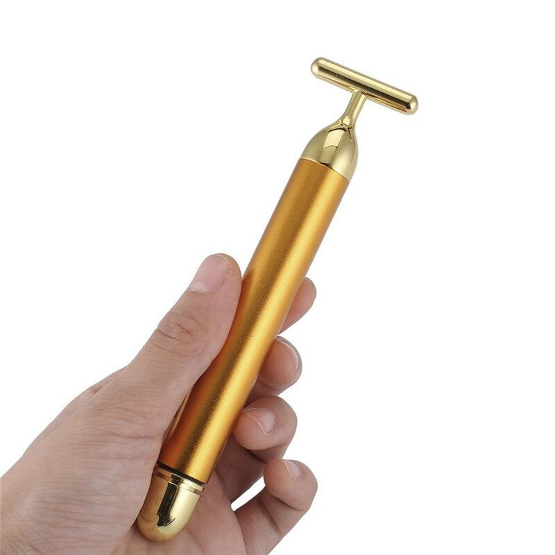 Energy 24K Gold T Beauty Bar Facial Roller Massager-An anti-bacterial material which is safe for you skin